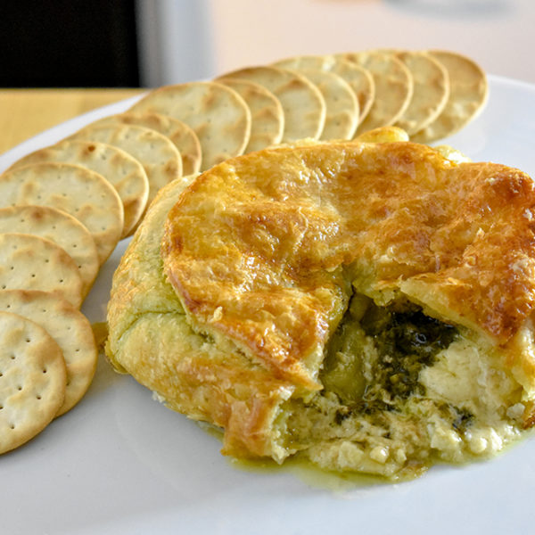 Baked Brie with Pesto - Langenstein's Catering
